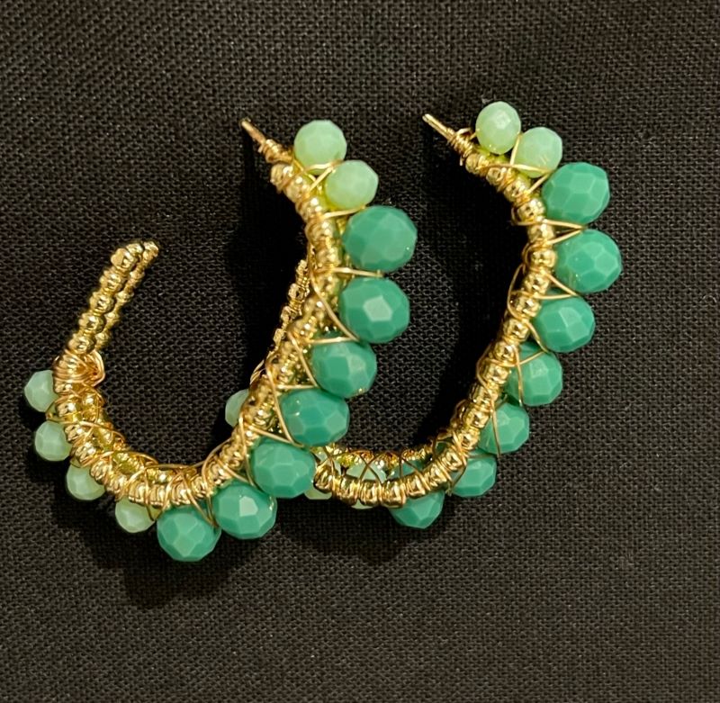 Earrings- Elegant Touch - Green
